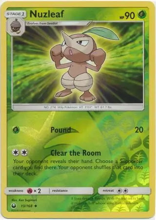 Celestial Storm Nuzleaf #13/168 reverse holo